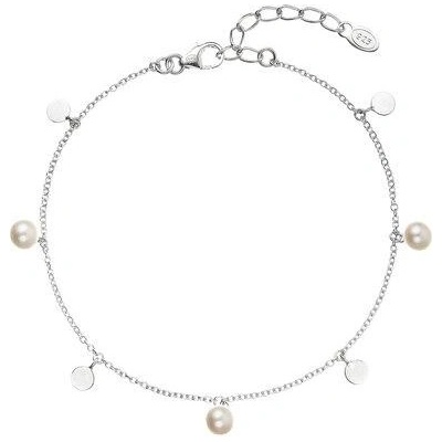 Pavona stříbrný náramek tři perličky střídavě se stříbrnou placičkou 23027.1