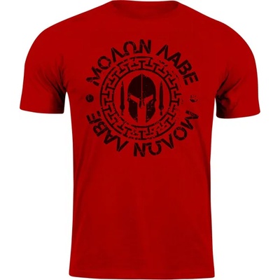 DRAGOWA Тениска с къс ръкав Molon Labe, червена, 160 г/м2 (11275)