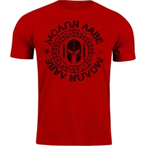 DRAGOWA Тениска с къс ръкав Molon Labe, червена, 160 г/м2 (11275)
