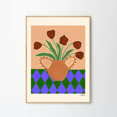 Moikka Plagát Red Tulips by Carla Llanos 50x70