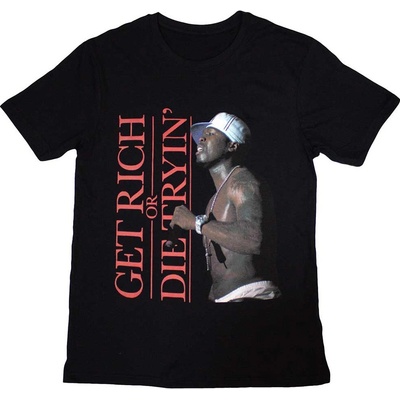 50 Cent tričko Get Rich čierne