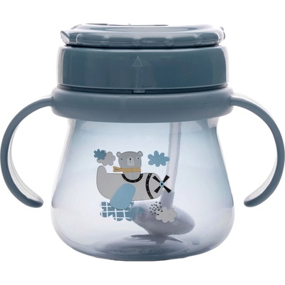 Lorelli Чаша с дръжки и сламка Lorelli My Friend - 250 ml, Cameo Blue (10200860004)