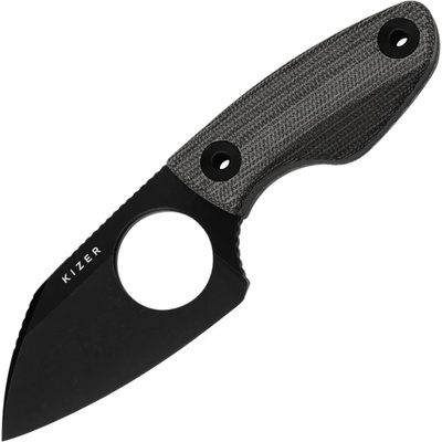Kizer Nightjar AUS-10,Black PVD Coating Stonewashed, UltreX Micarta