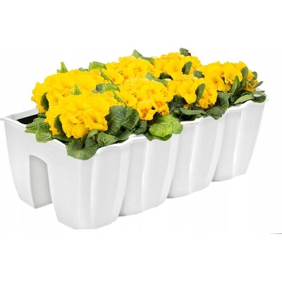 Prosperplast Truhlík na zábradlie CROWN biely 58cm