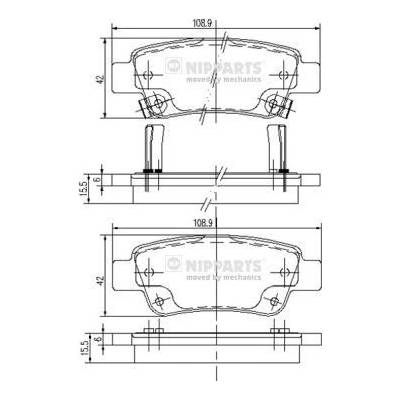 Sada brzdových destiček, kotoučová brzda NIPPARTS N3614019