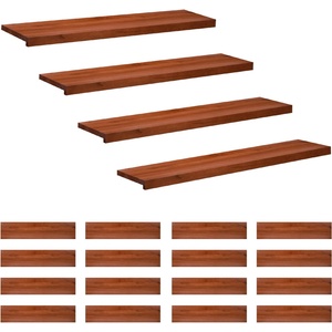 vidaXL Стъпала за стълби 20 бр. 120 x 25 x 2 cm Кафяво Солидно бук (3446513)