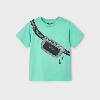 MAYORAL Тениска къс ръкав чантичка в цвят аквамарин за мини момче Майорал