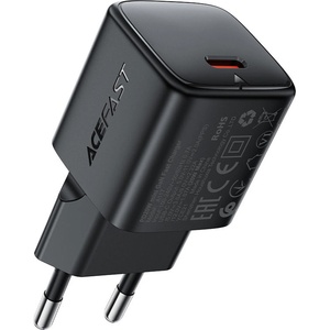 ACEFAST Зарядно за стена - Acefast A117 - GaN, PD20W, мини дизайн, USB-C изход - Черен