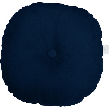 Cotton and Sweets Okrúhly vankúš s gombíkom tmavo modrý 40cm