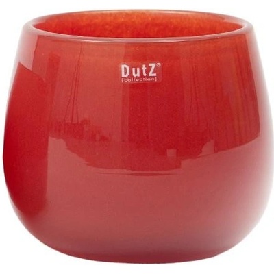 Skleněný květináč DutZ Pot, výška 6 cm, průměr 8 cm, barva červená