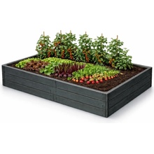 Prosperplast Vyvýšený záhon BASE WOODY antracit 149,2 cm