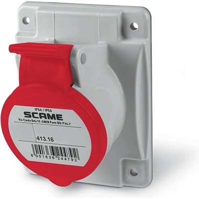 SCAME Промишлен контакт 16А, 3P+N+E 6h, IP54, 70x87mm, SCAME (SC18-413.1667)