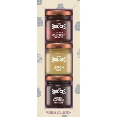 Mrs Bridges Sada džemov Jahoda, Malina, Citrónový krém 3 x 42 g