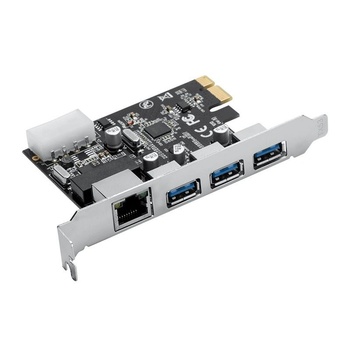 ORICO Aдаптер PCI-Express Orico PNU-3A1R 3 USB 3.0 порта и LAN (PNU-3A1R-BK-BP) (PNU-3A1R-BK-BP)