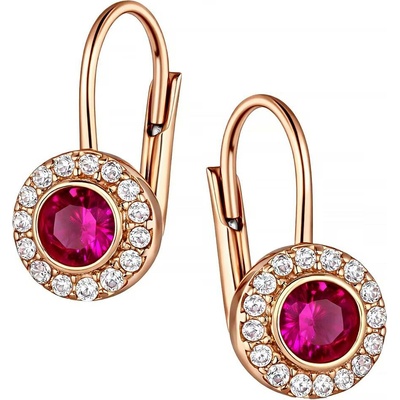 Zlaton Náušnice růžové zlato osazené kameny 2.20g 1.5cm 000211610241