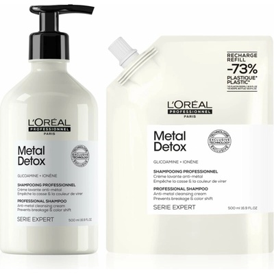 L’Oréal Professionnel Serie Expert L’Oréal Professionnel Serie Expert Metal Detox hĺbkovo čistiaci šampón pre farbené a poškodené vlasy 500 ml + L’Oréal Professionnel Serie Expert Metal Detox hĺbkovo