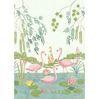 Komar Vliesová fototapeta Flamingo Vibes rozměry 200 x 280 cm