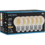 Mexen Vintis 6x LED крушка с нажежаема нишка E27, G45, 4W, Топло - 2200K, 400 lm, кехлибар (L156-E27-0422-50x06)