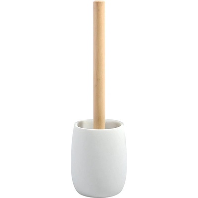 Spirella WC štětka SVEN s bílou polyresinovou nádobou dřevo 10 21419
