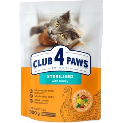 CLUB 4 PAWS Premium STERILISED s morčacím mäsom 900 g