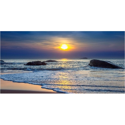 Foto obraz sklenený horizontálny Západ slnka mora 100x50 cm