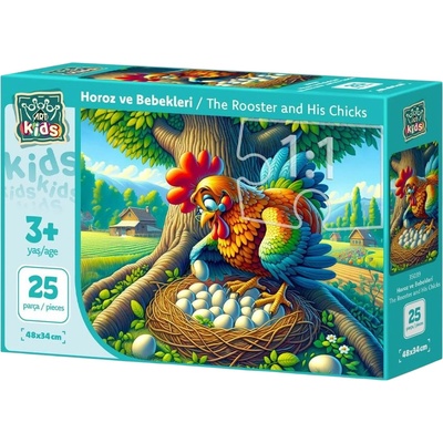 Art Puzzle Детски пъзел Art Puzzle от 25 XXL части - Петелът и неговите пиленца (35039)