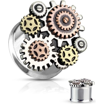 Šperky4U plug do ucha ozubená kola PL01242-14