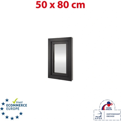 OKNA-HNED.SK Plastové okno 50x80 cm otváravé aj sklopné ľavé biele / antracit