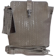 Facebag menší kožená crossbody s kovovým zapínáním béžovo 9603/56-53 zlatá