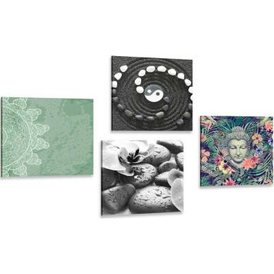 Set obrazů Feng Shui v netradiční kombinaci - 4x 40x40