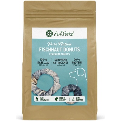 AniForte Donuty z rybí kůže žvýkací pamls vyrobený ze 100% kůže tresky 70 g