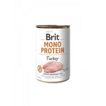 Image 1 of Brit Brit Mono Protein Turkey - Хипоалергенна консерва със 74% пуешко месо, 400 гр