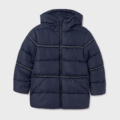 MAYORAL Зимна шуба за момче в тъмно синьо с контрастни ленти Майорал