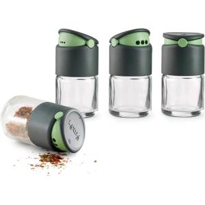 Lékué Кутия за подправки 80 ml, комплект от 4 бр. , сив, пластмаса, Lékué (LKE883309)