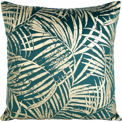 Takoy z mäkkého zamatu so zlatistou potlačou botanických listov-HF-391002 45 x 45 cm