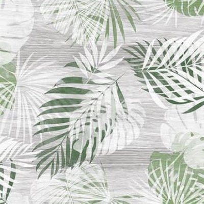 Ubrus PVC MIS520, metráž, 20 m x 140 cm, listy monstera zelené a bílé, IMPOL TRADE