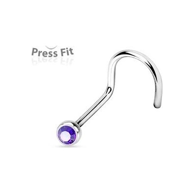 Šperky4U zahnutý piercing do nosu zirkon N1122TZ-020