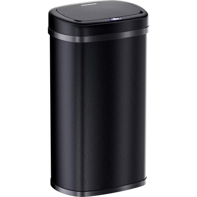InternetovaZahrada - Bezdotykový hranatý odpadkový kôš s USB 50 l - čierny
