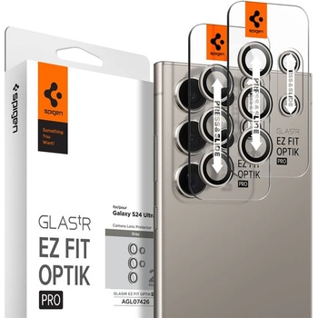 Image 1 of Spigen Glas. tR EZ Fit Optik Pro Lens Protector 2 Pack - 2 комплекта предпазни стъклени лещи за камерата на Samsung Galaxy S24 Ultra (сив)