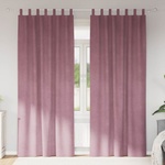 Pure Line Home Кадифени завеси в цвят античнорозово с текстилни гайки (уши), 2 бр. , 140 x 225 см