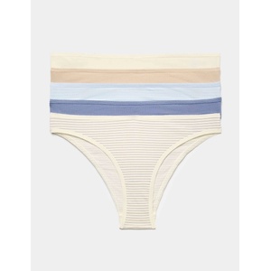 Marks & Spencer Памучни бикини с висока талия от бразилска Lycra, 5 бр. сини Marks & Spencer Marks & Spencer | Sin | ЖЕНИ | 8