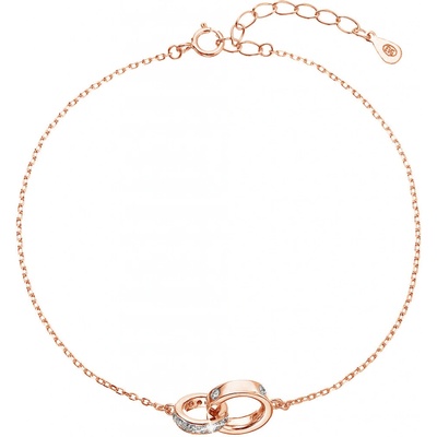 Pavona Pozlacený stříbrný Rose Gold náramek kroužky se zirkony 13032.1 crystal
