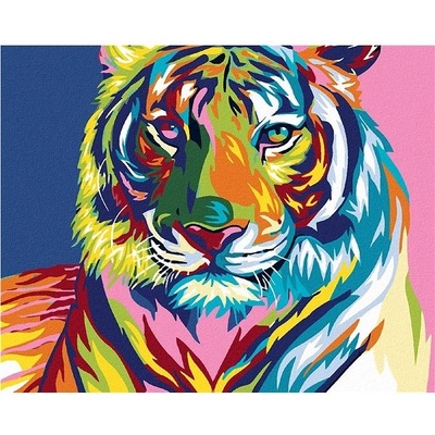 zuty Malování podle čísel Tygr 100 x 80 cm bez rámu a bez vypnutí plátna