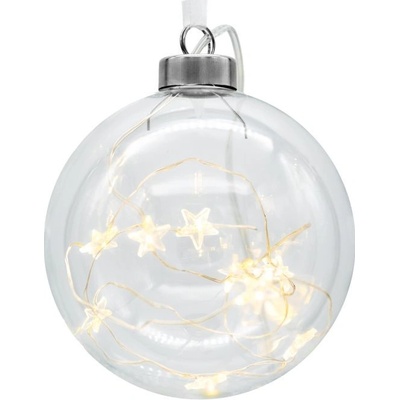 Casaria LED Vianočná guľa priehľadné sklo Ø9,5cm teplá biela 193632