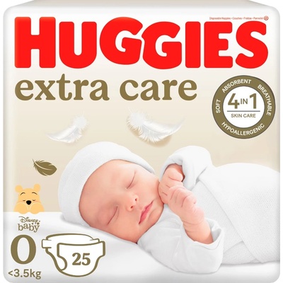 Huggies Бебешки пелени Huggies Extra Care - Размер 0, до 3.5 kg, 25 броя (5029053548647)