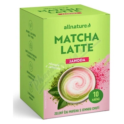Allnature Matcha latte jahoda 10 x 20 g
