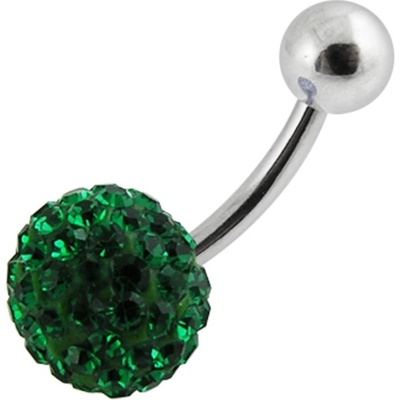 Steel Jewelry piercing zelená kulička z chirurgické oceli PR121139
