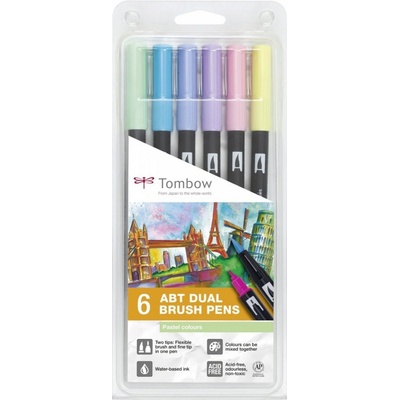 Fixy Tombow - oboustranné 6 ks - Pastel TABT-6P-2
