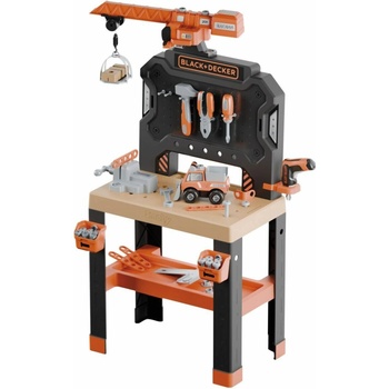 Smoby Black + pracovní stůl Decker s jeřábem