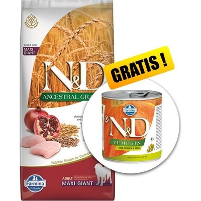 N&D dog AG Adult giant maxi chicken spelt, oats & pomegranate 12 kg